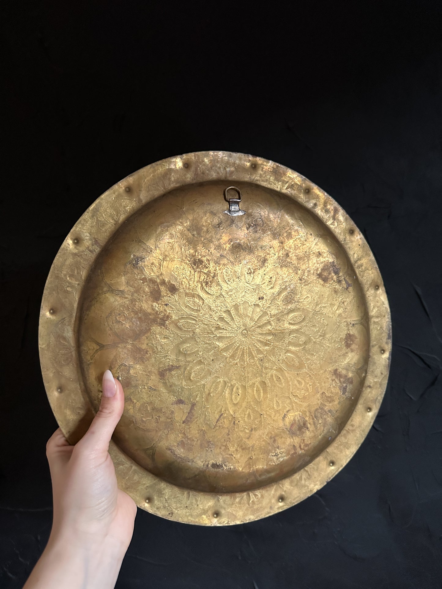 Vintage Brass Mandala Plate