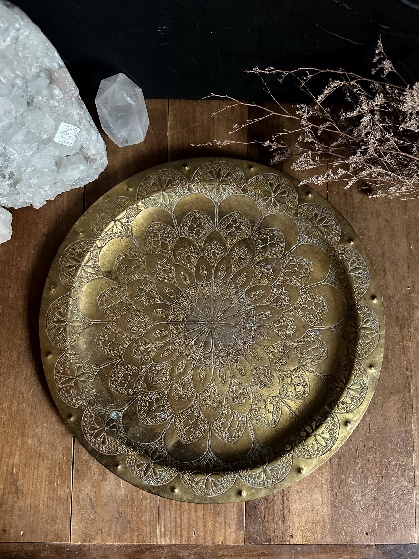 Vintage Brass Mandala Plate