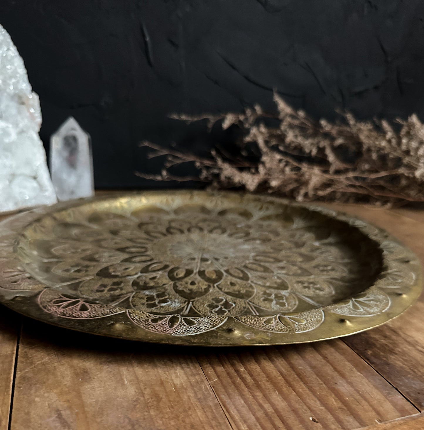 Vintage Brass Mandala Plate