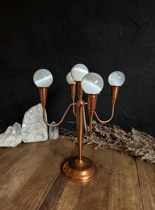 Vintage Copper Candelabra sold at The Stone Maidens.