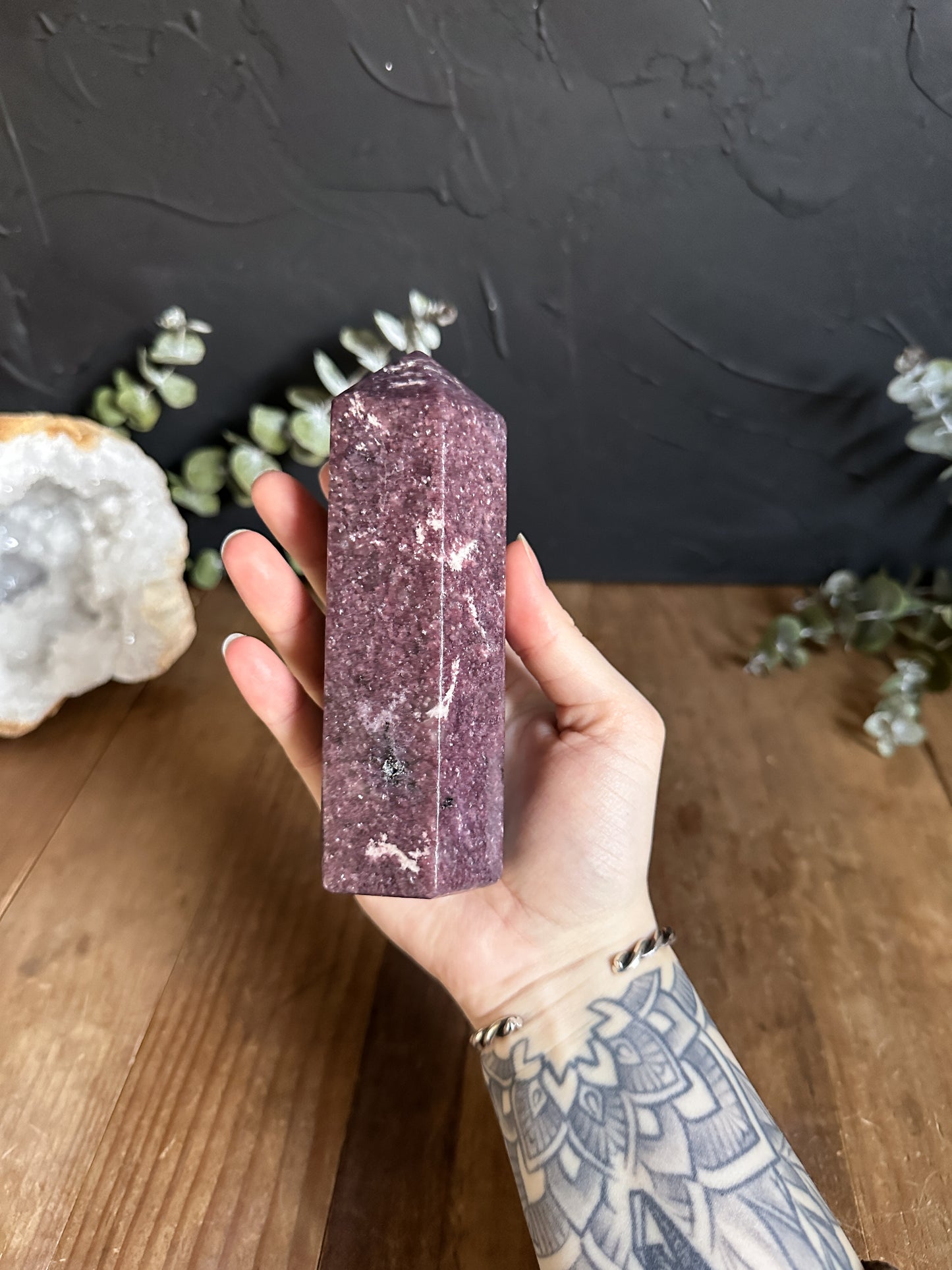 Dark Lepidolite Tower - 02