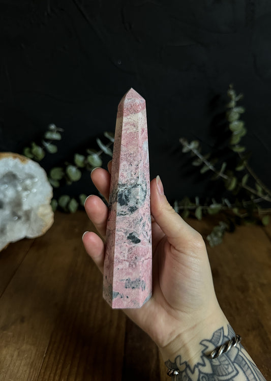 Absolutely love this gorgeous Rhodonite Tower with it's intricate patterns!