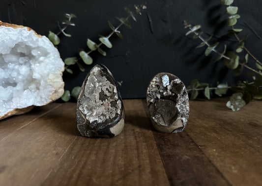 Septarian Geodes with Calcite Inclusions. Rare Septarian Geode Eggs.