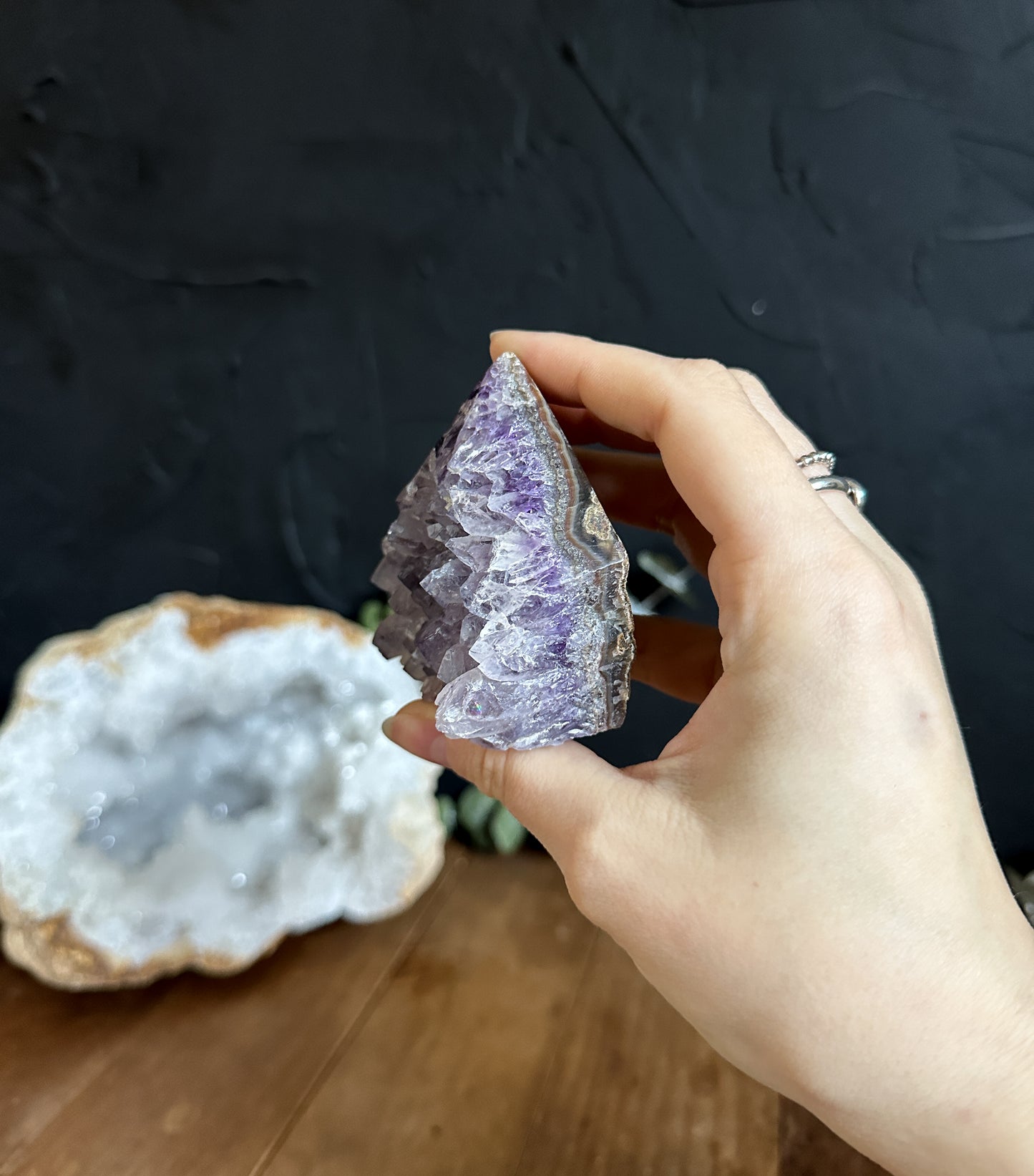 Amethyst Point Cluster Geode - 01