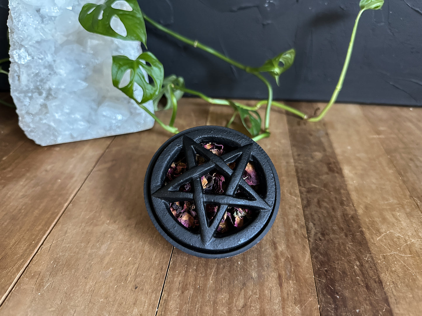 Cast Iron Pentacle Incense Holder