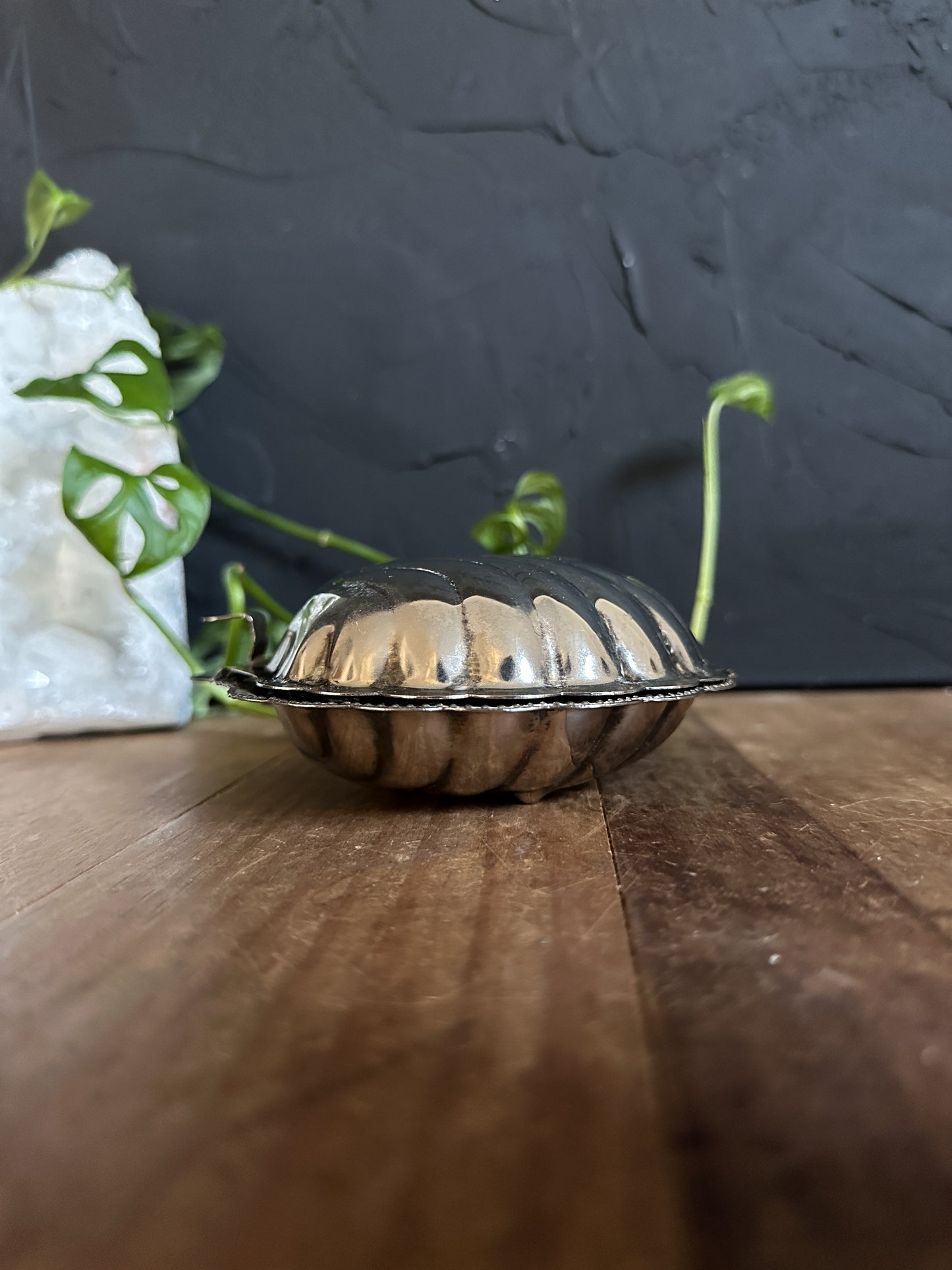 Vintage Silverplated Seashell Trinket Dish