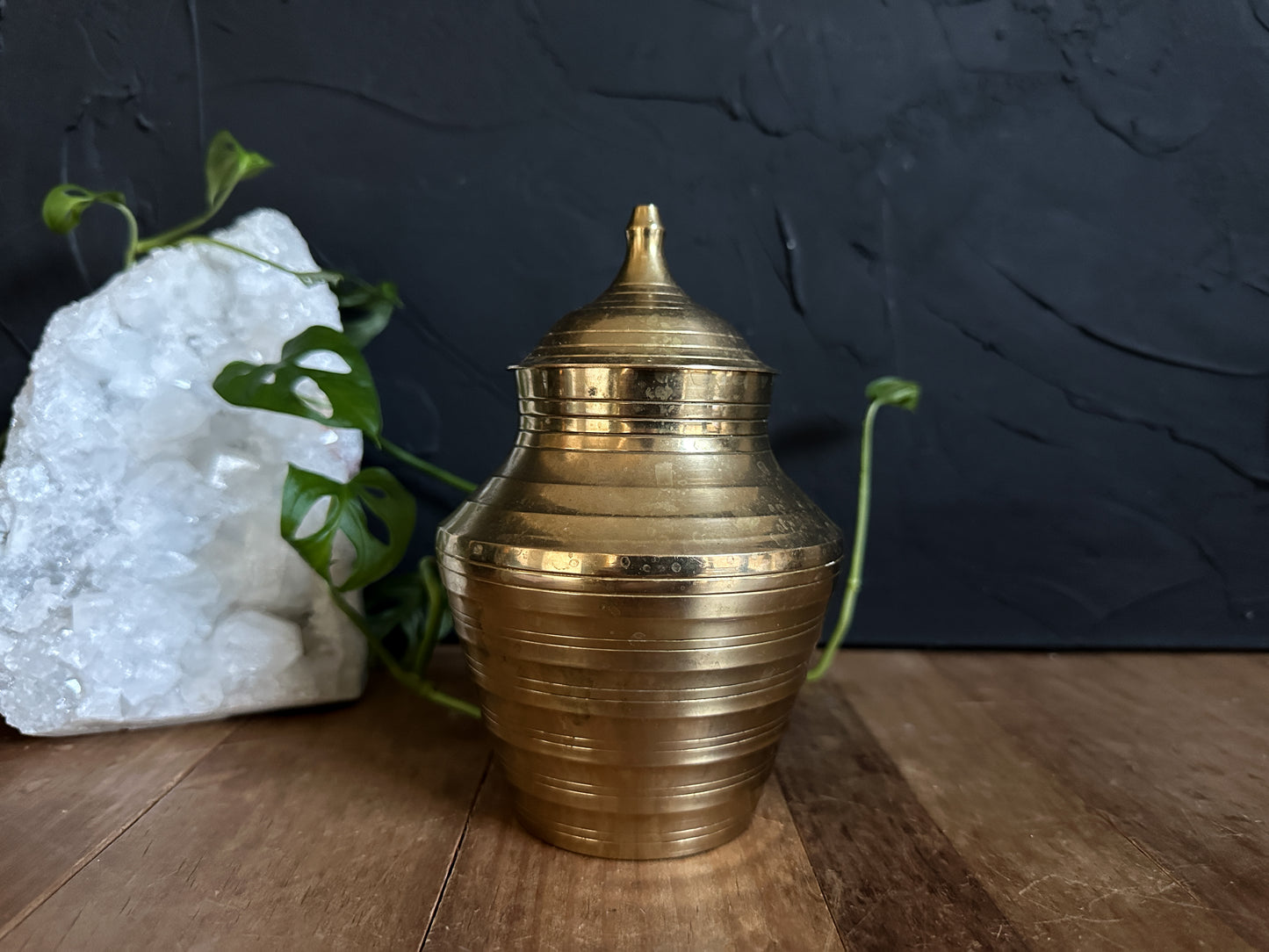 Vintage Brass Ginger Jar