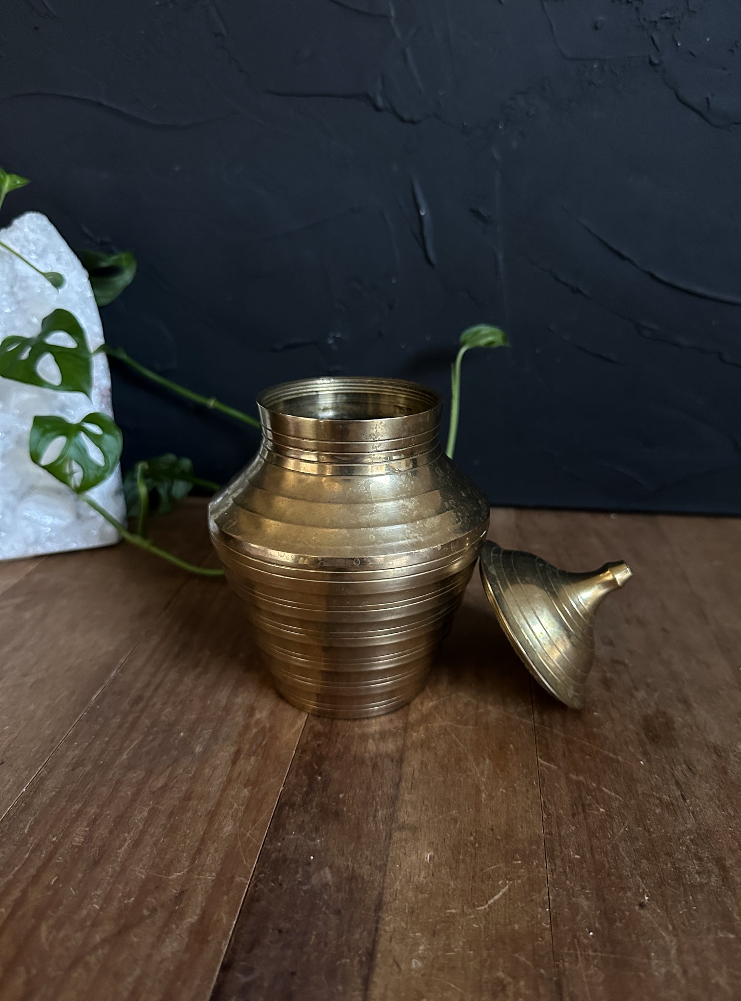 Vintage Brass Ginger Jar