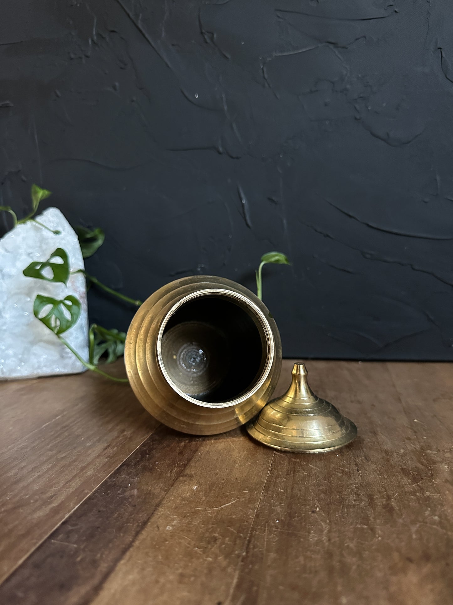 Vintage Brass Ginger Jar