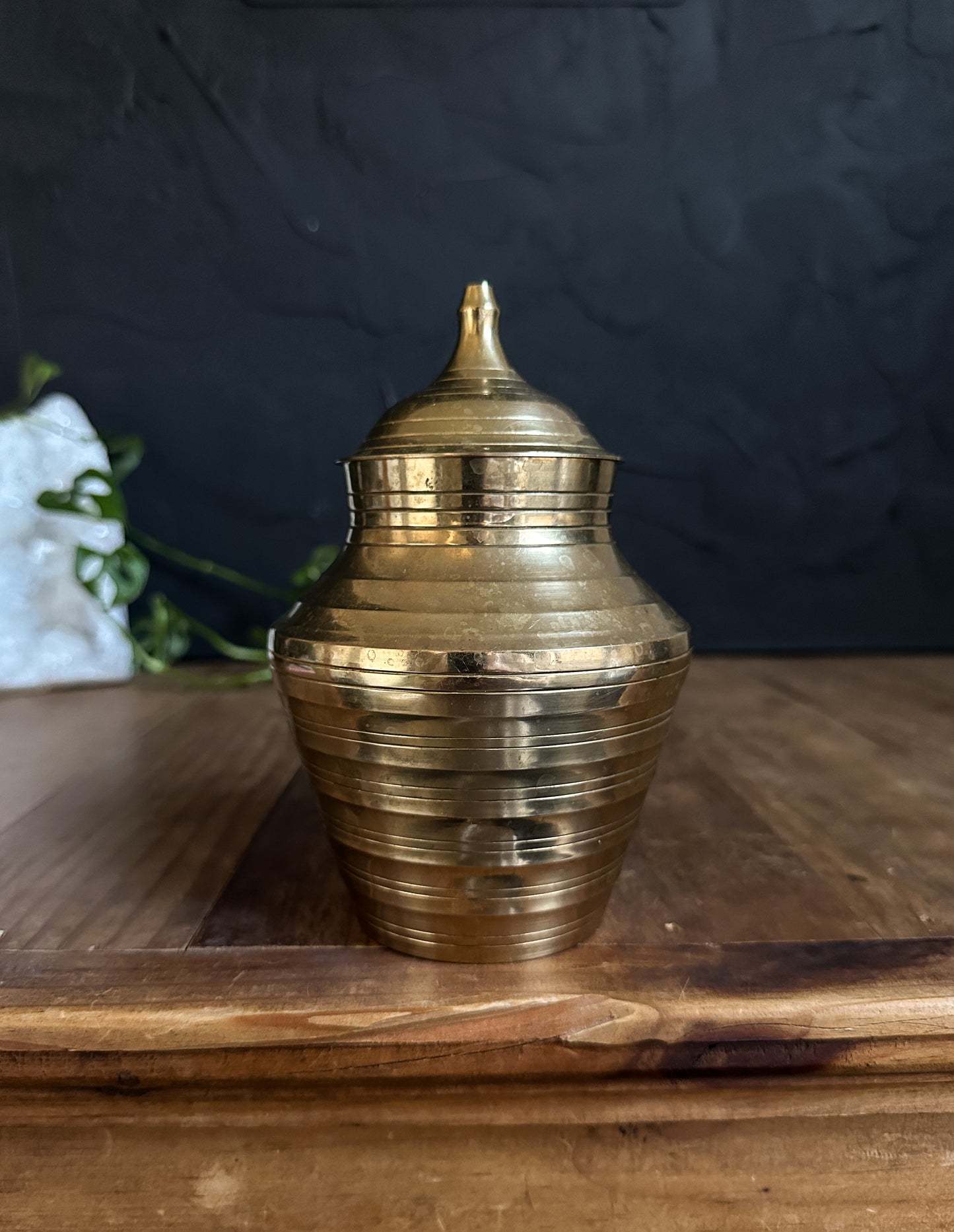Vintage Brass Ginger Jar