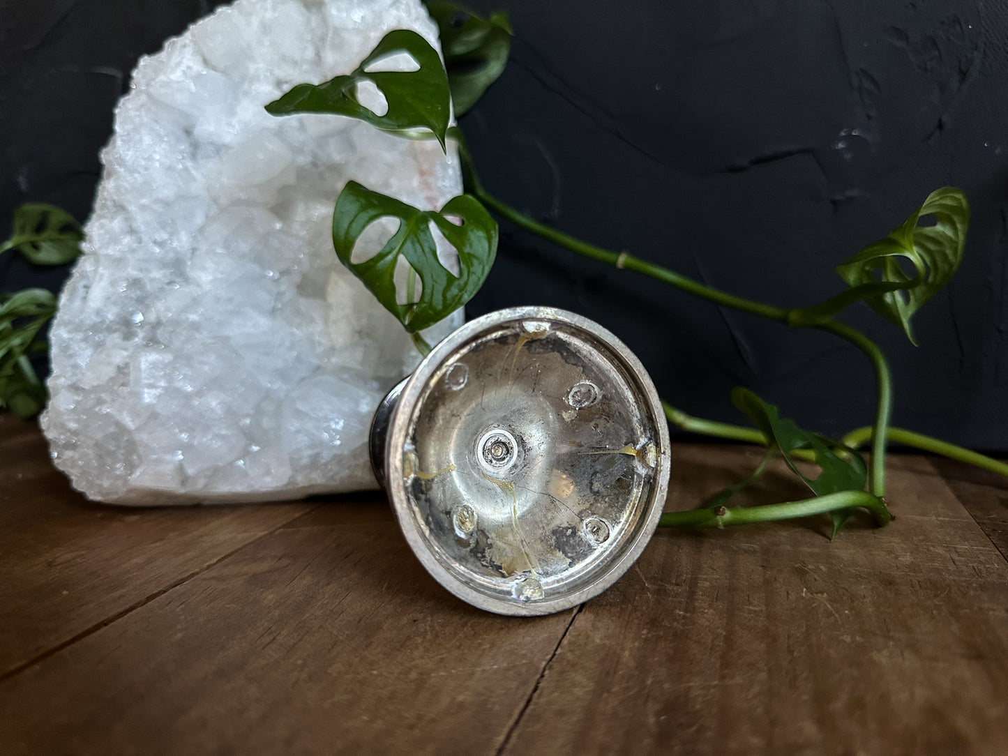 Vintage Crystal Ball Stand with Selenite Sphere