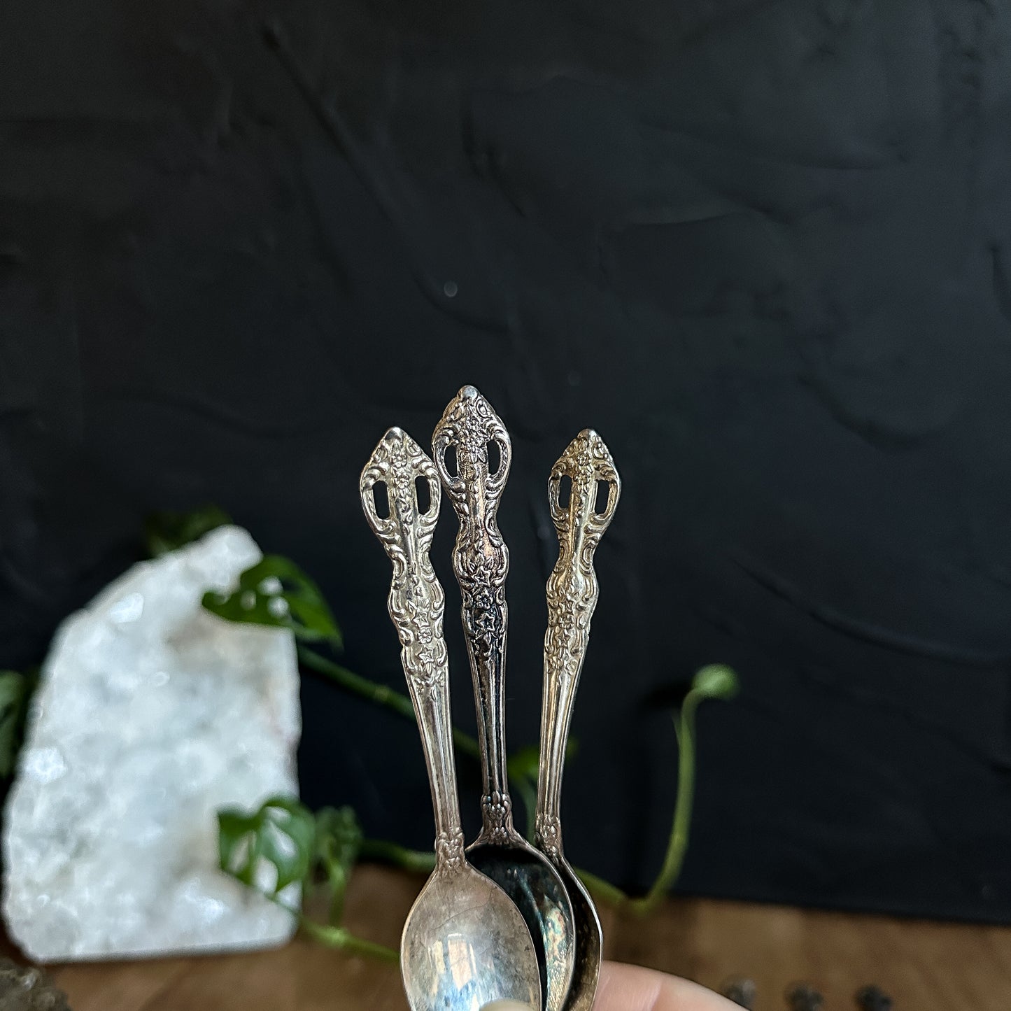 Vintage Altar Spoons with  Floral cutout Designs 