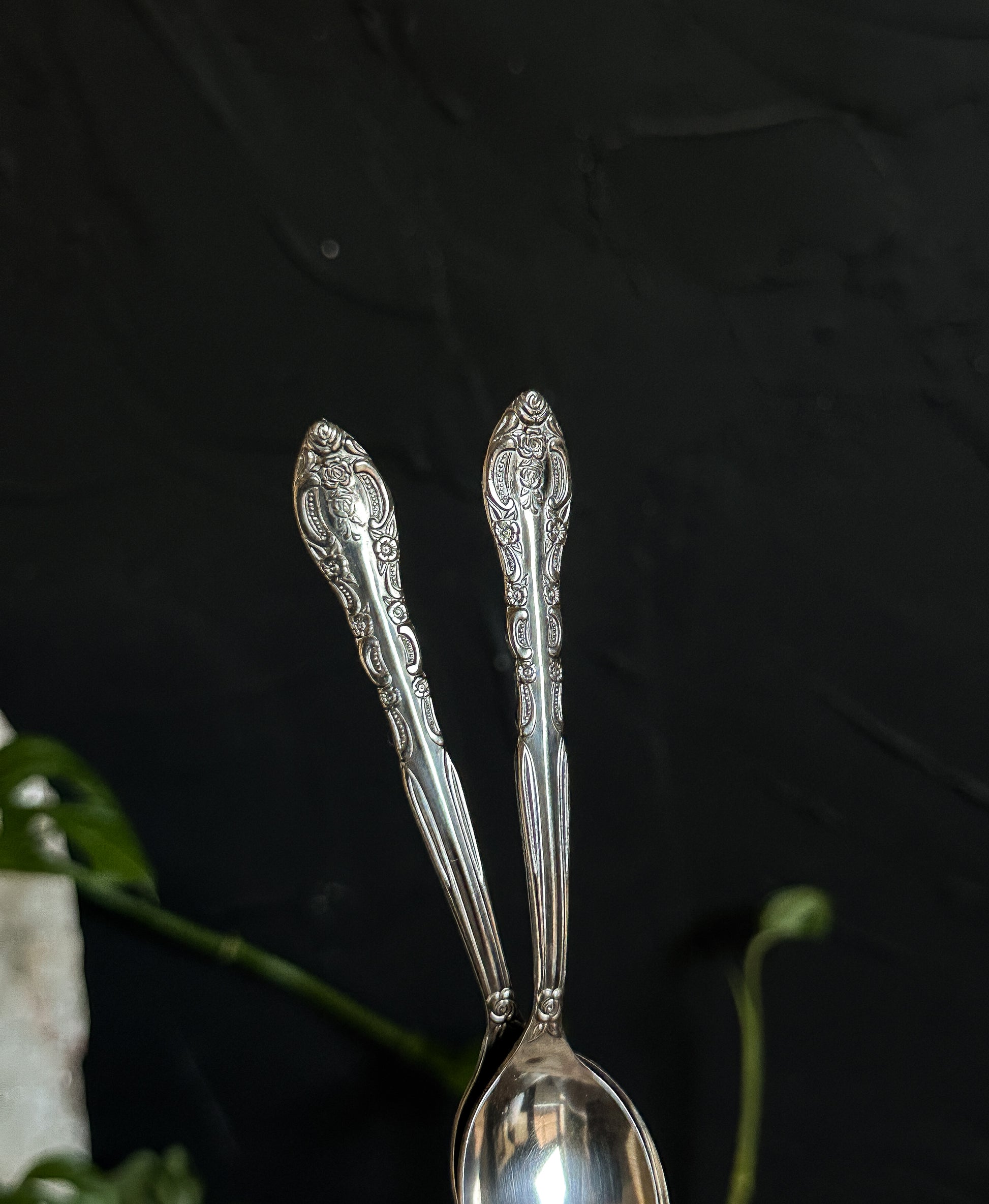 Vintage Floral Filigree Altar Spoons