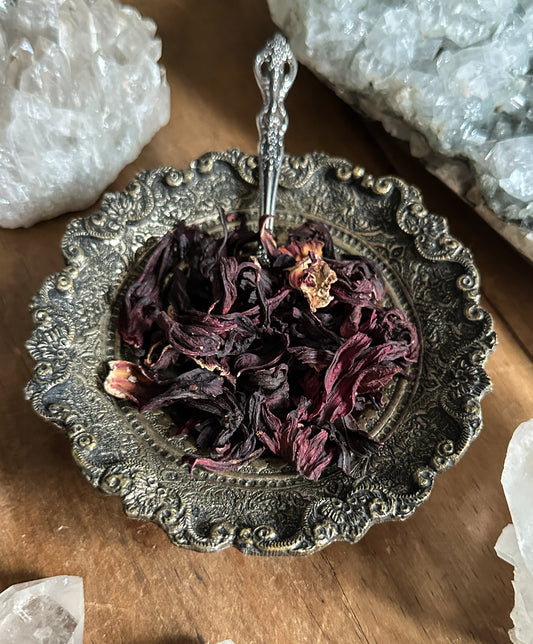 Hibiscus Flower Whole, Hibiscus sabdariffa. Ritual Herbs and Flowers at The Stone Maidens. 