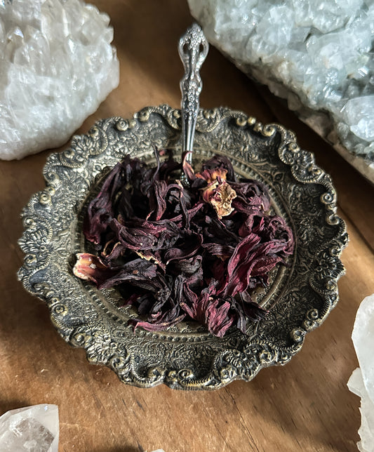 Hibiscus Flower Whole, Hibiscus sabdariffa. Ritual Herbs and Flowers at The Stone Maidens.