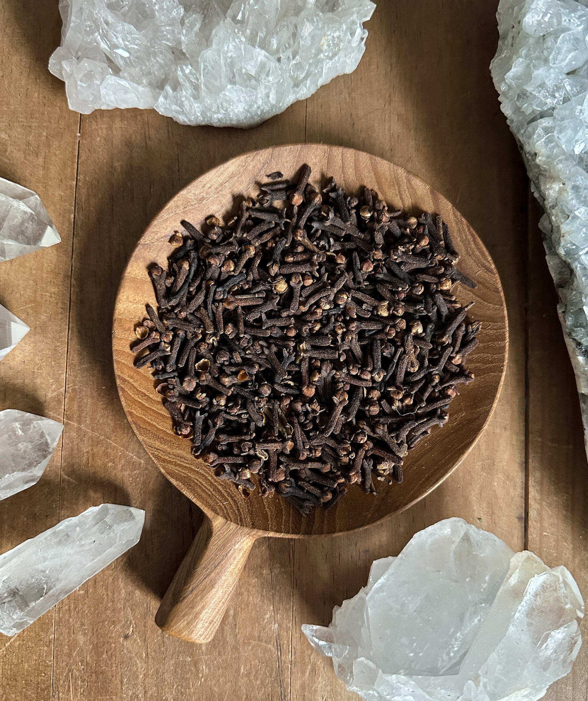 Clove is often associated with Protection, Prosperity, Love, Purification, Healing, Abundance, Clarity, and Spiritual growth.