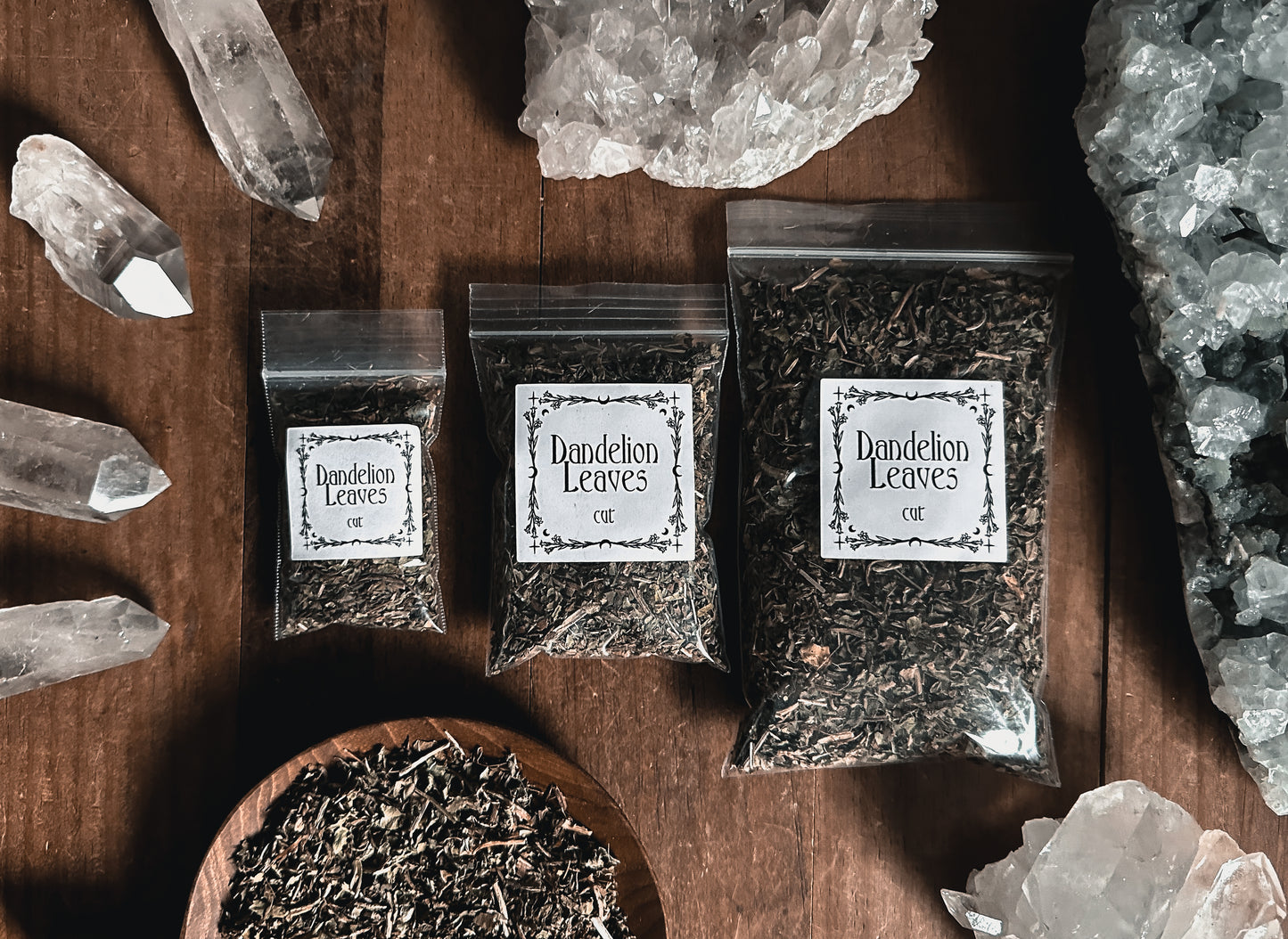 Dandelion Leaves Cut, Taraxacum officinale, sold in Bulk at The Stone Maidens Apothecary