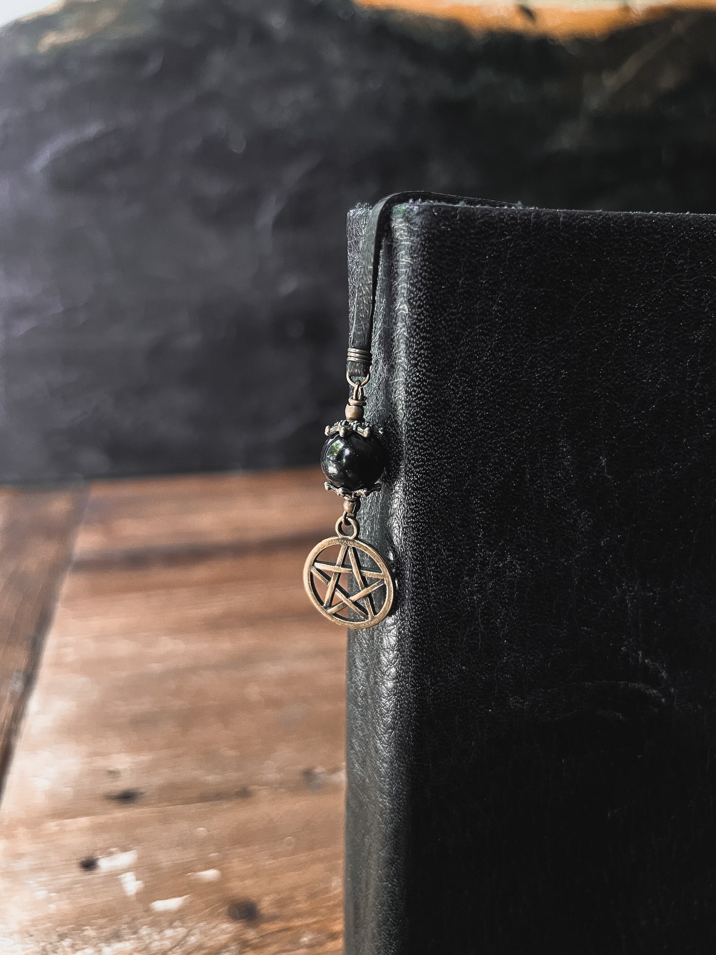 Crystal Pentacle Bookmark - Brass