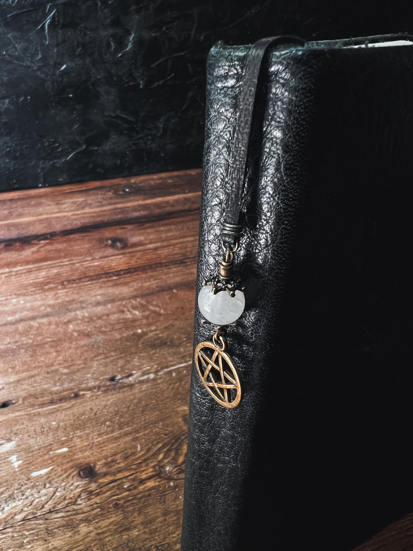 Crystal Pentacle Bookmark - Brass