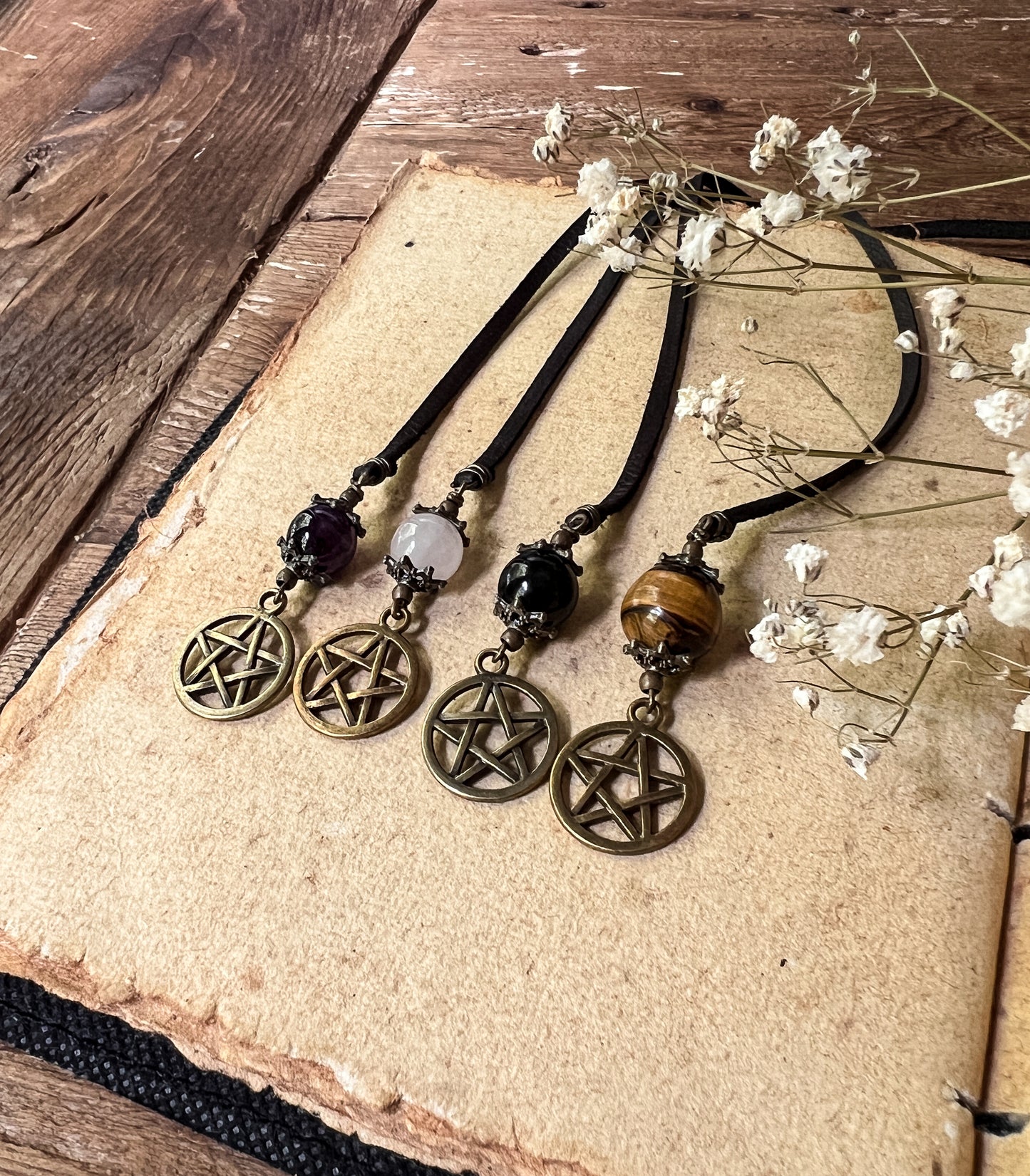 Crystal Pentacle Bookmark - Brass