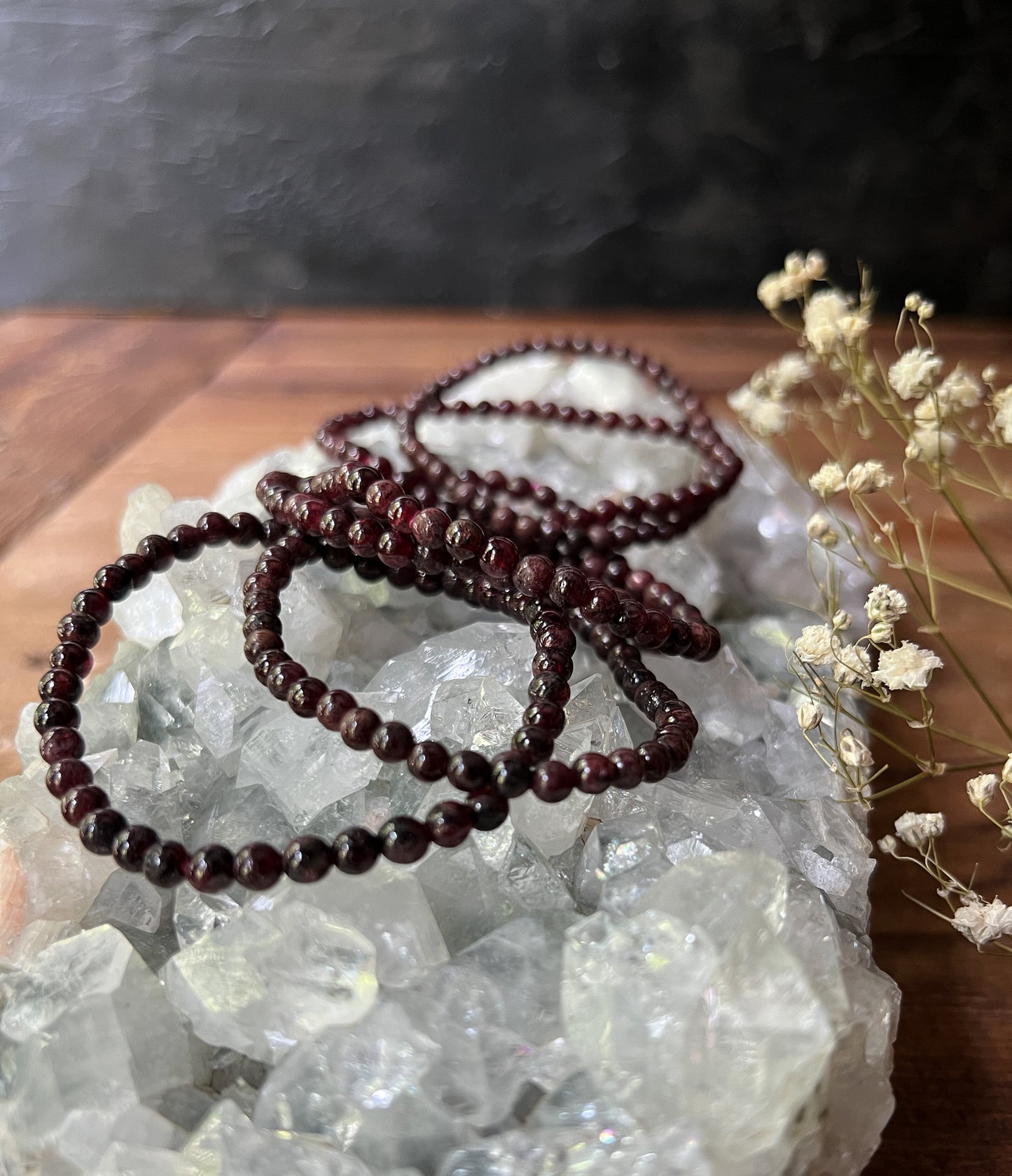 4mm Garnet Bracelet