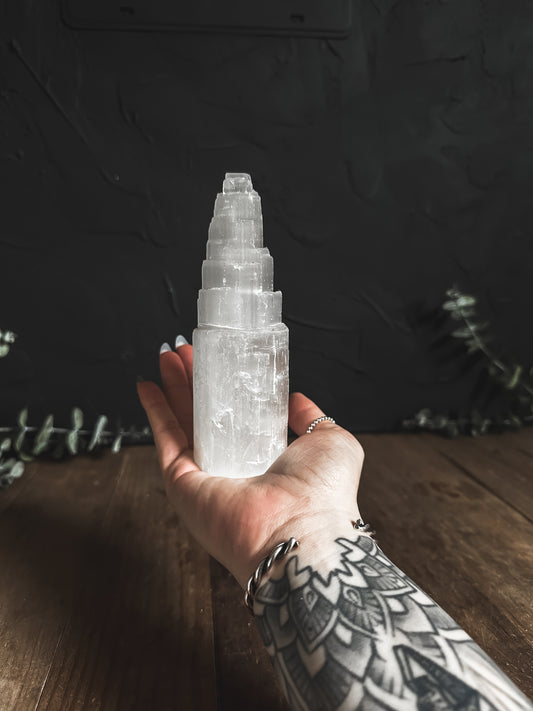 One Large Selenite Iceberg Crystal Tower from The Stone Maidens
