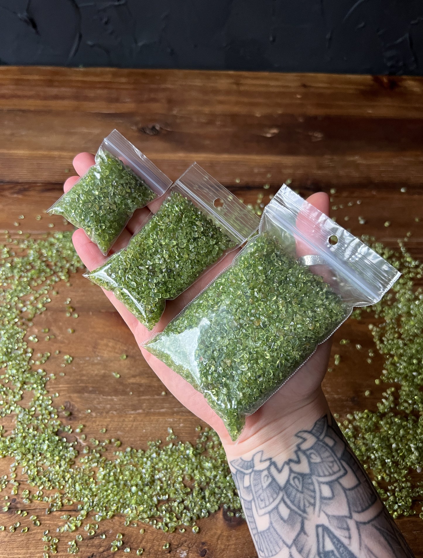 Peridot Crystal Chips