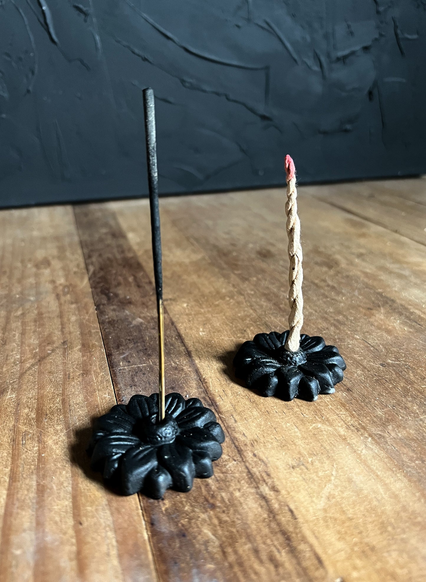 Black Flower Incense Holder