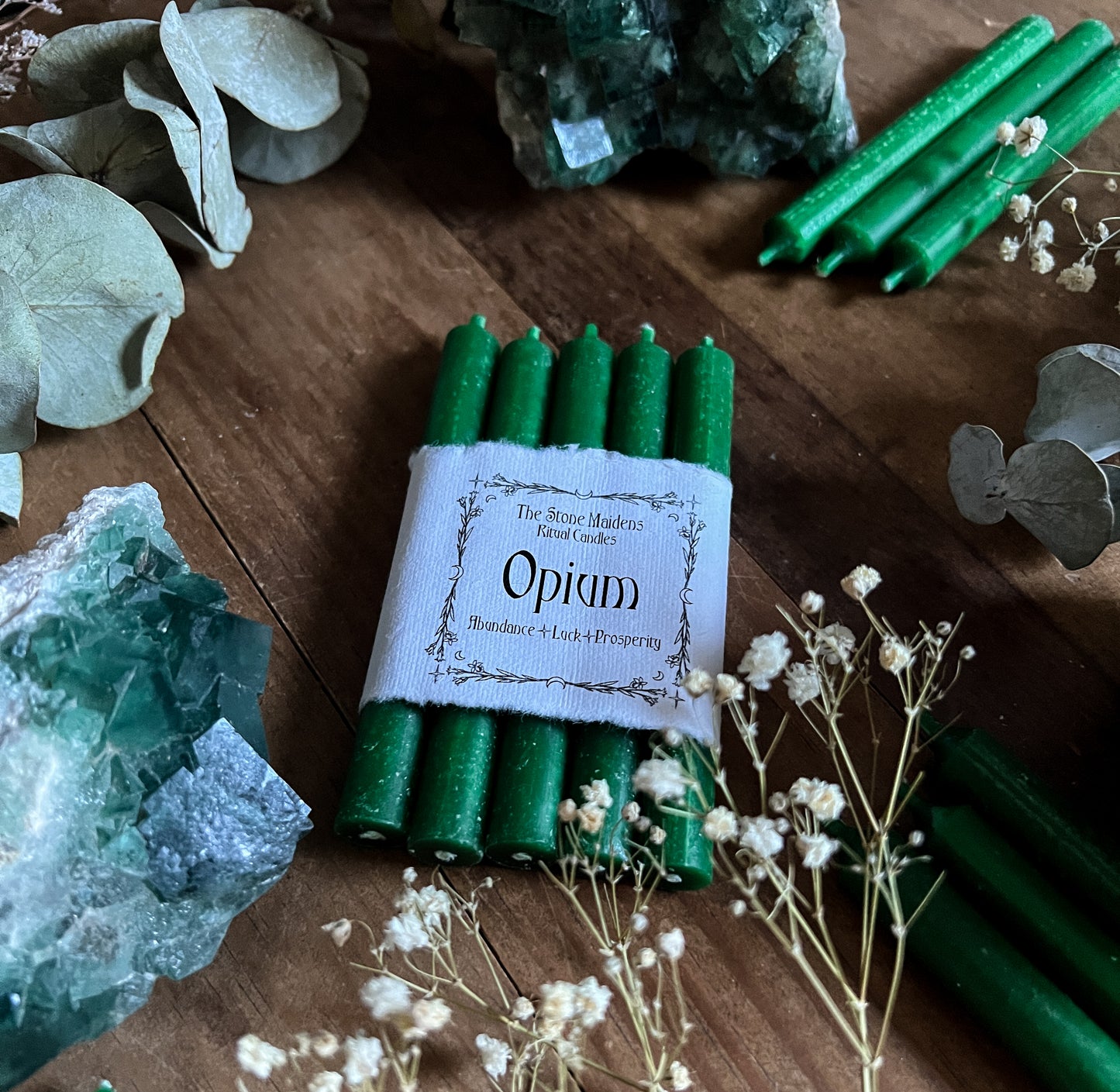 Opium Green Spell Candles - 5" Chime Candles