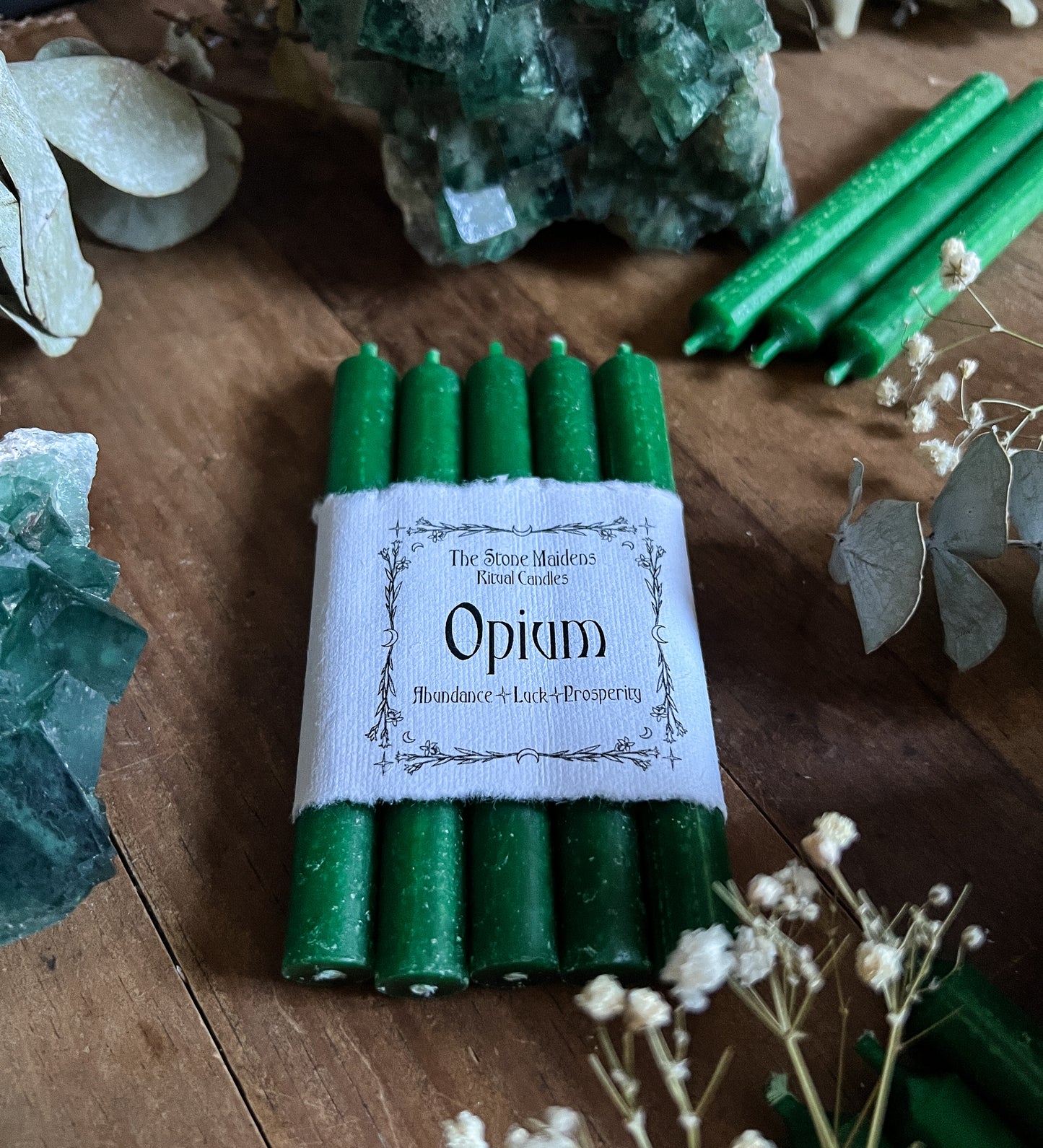 Opium Green Spell Candles - 5" Chime Candles