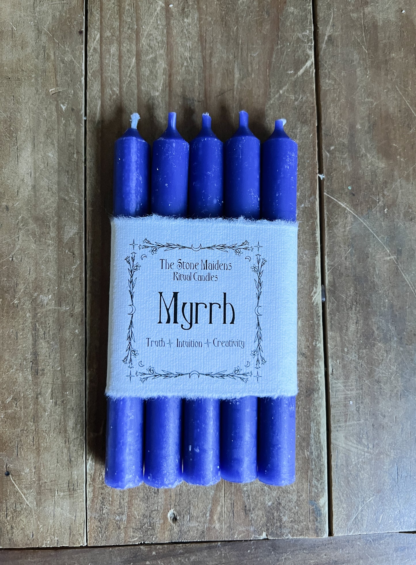 Myrrh Blue Spell Candles - 5" Chime Candles