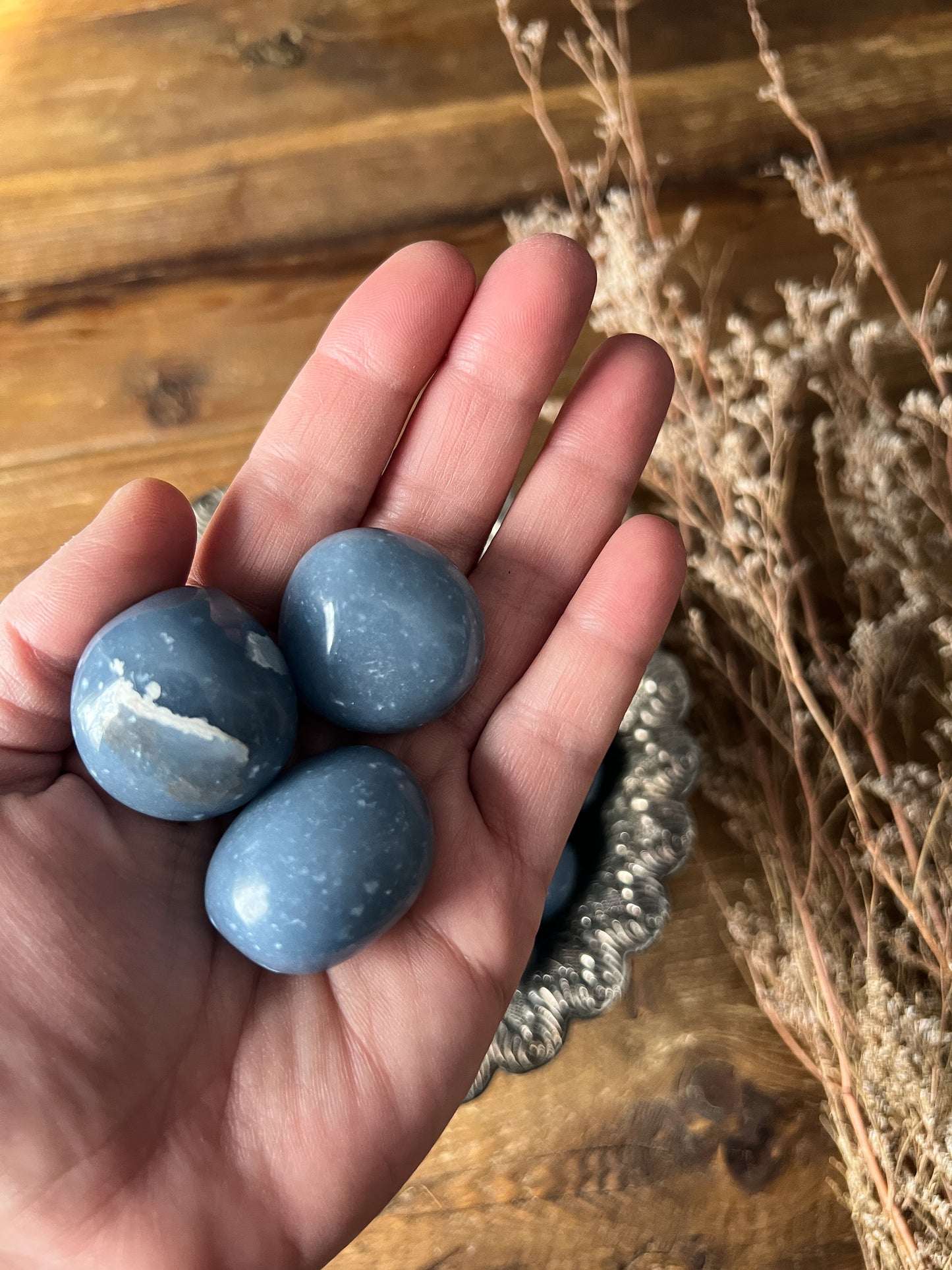 Large Angelite Tumbled Stones