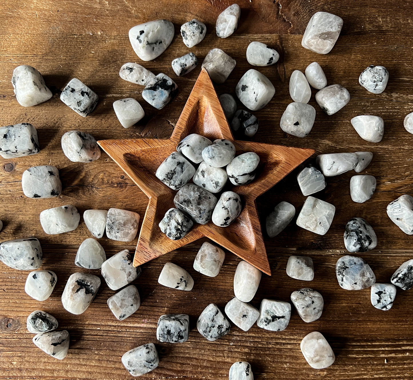Bulk Rainbow Moonstone Tumbled Stones and crystals