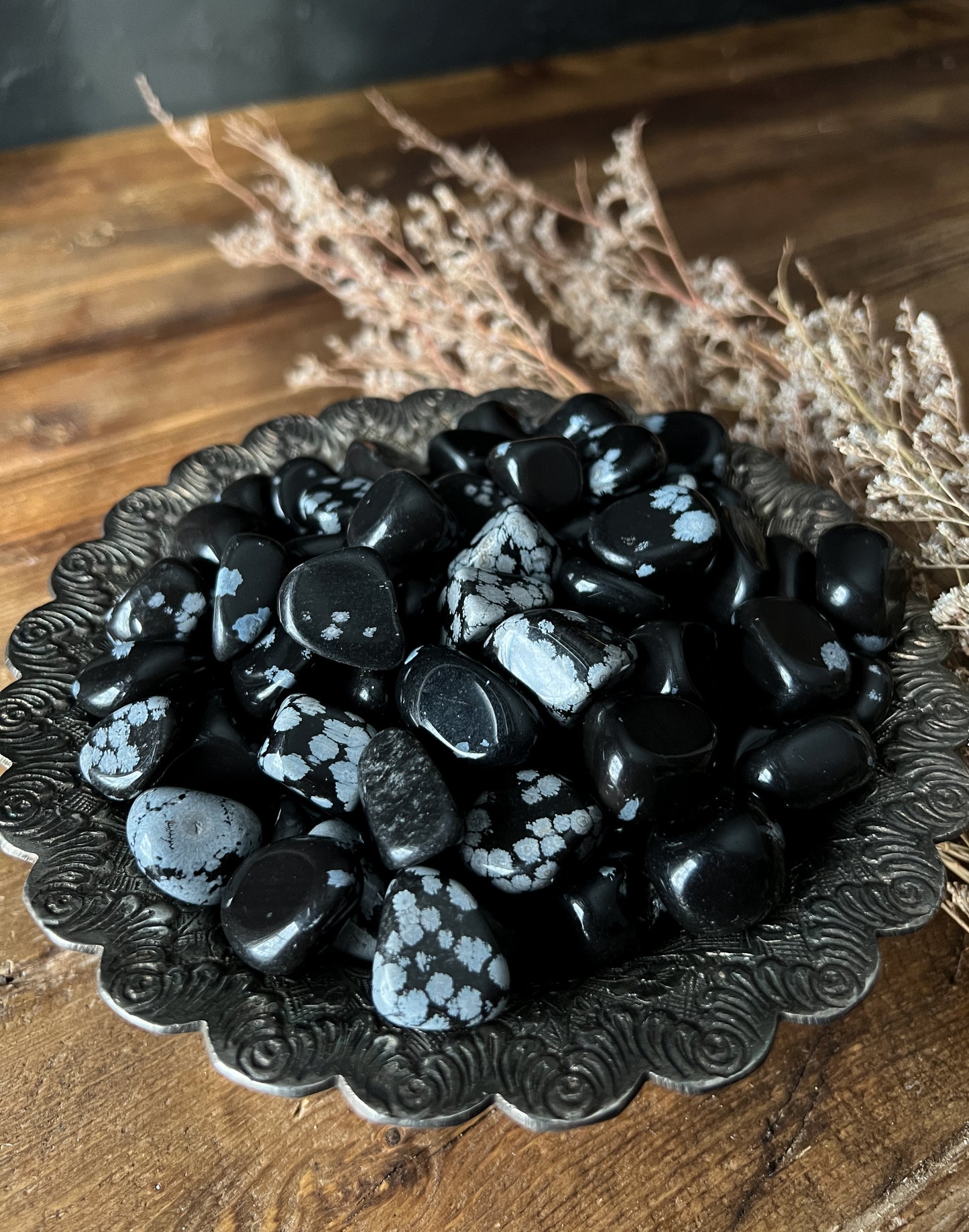 Snowflake Obsidian Tumbled Stones