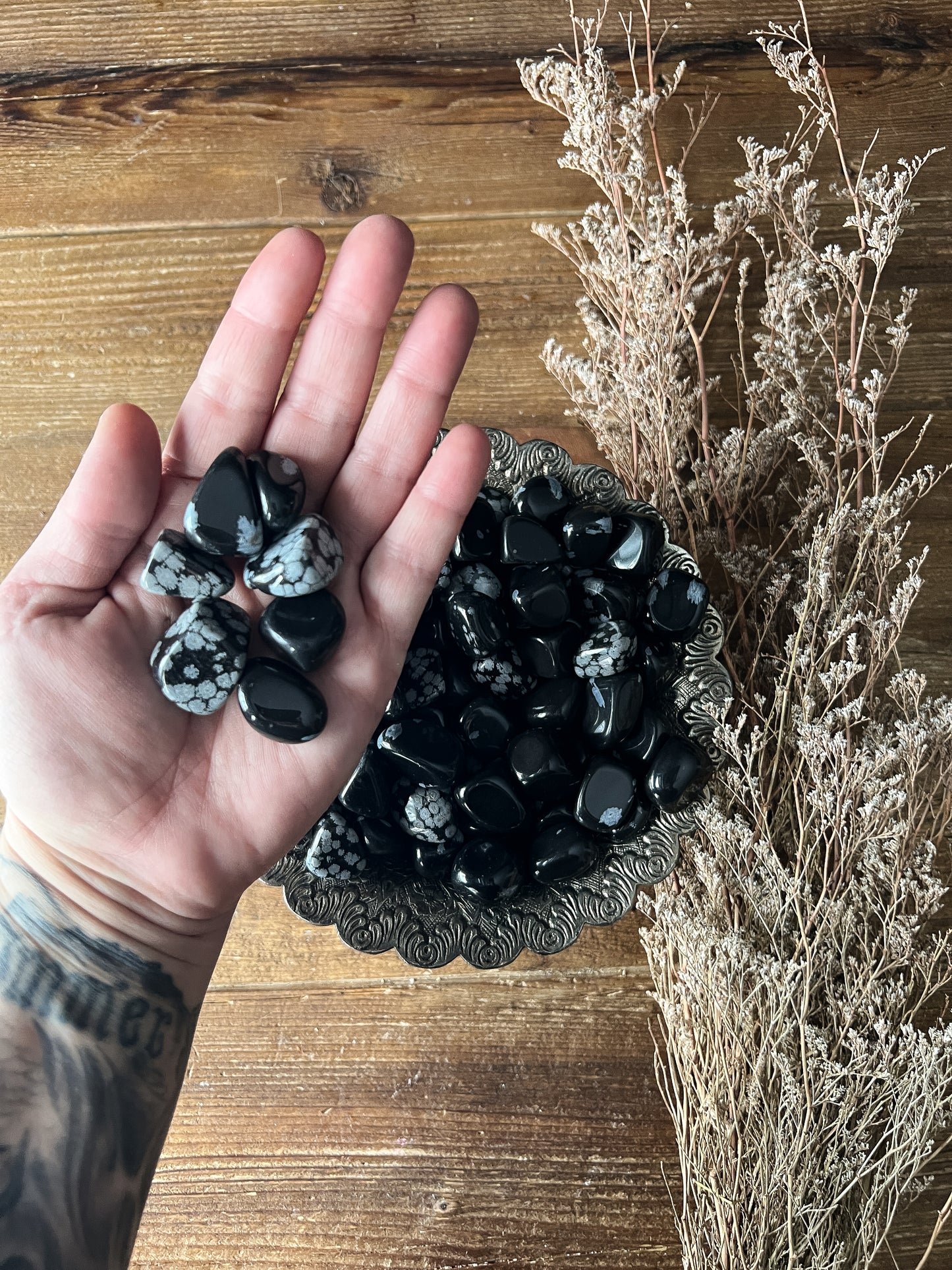 Snowflake Obsidian Tumbled Stones