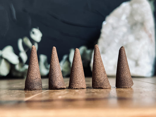 These are high-quality incense cones, made from all natural ingredients. 5 Pack Incense Cones, select your flavour.