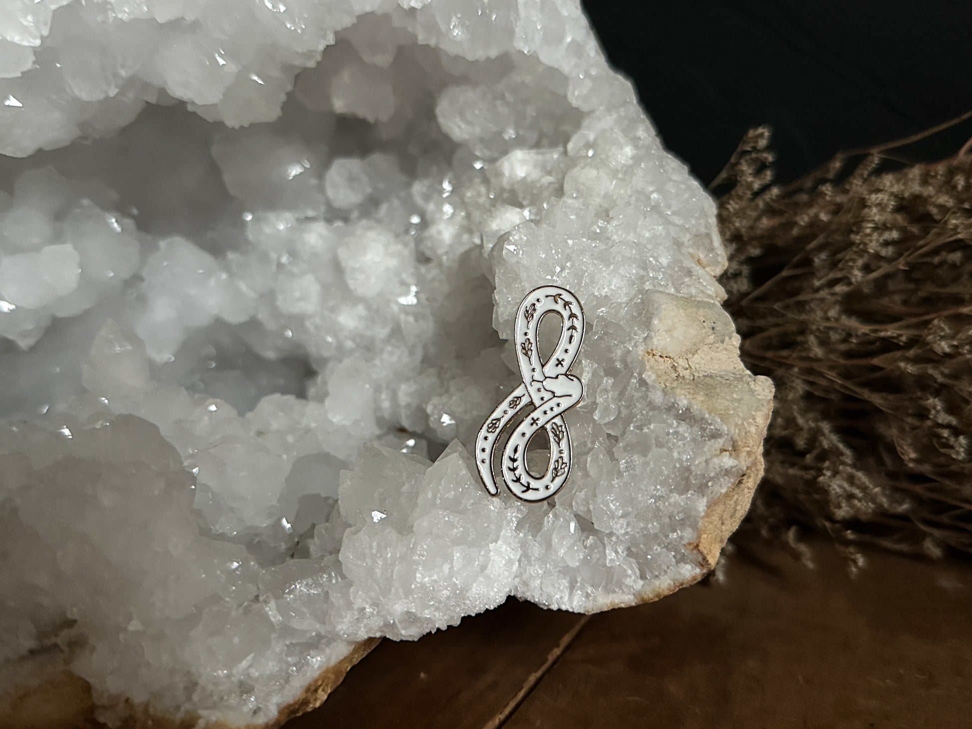Witchy Gift, White Snake Enamel Pin, The Stone Maidens