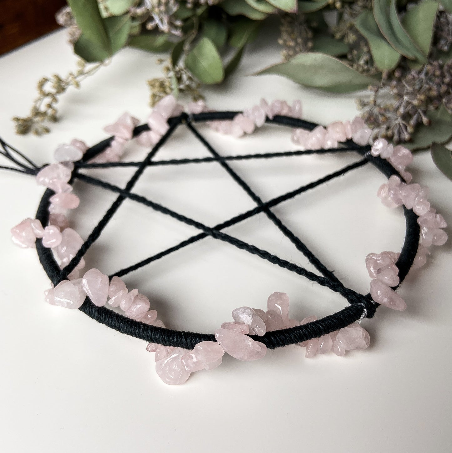 Handmade Crystal Pentacle, a perfect addition to your altar or spiritual decor.