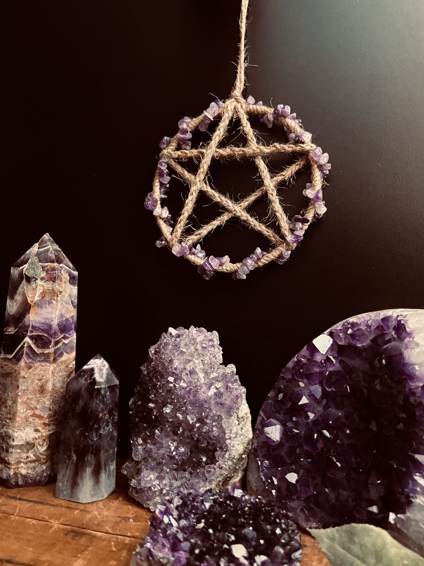 Amethyst Pentacle Wall Hanging