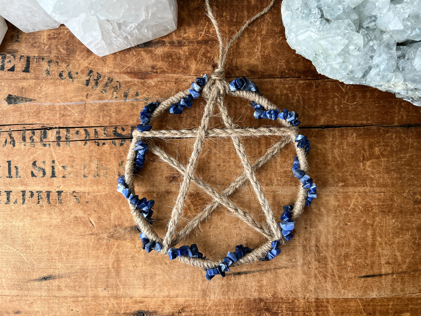 Sodalite Crystal Pentacle Wall Hanging