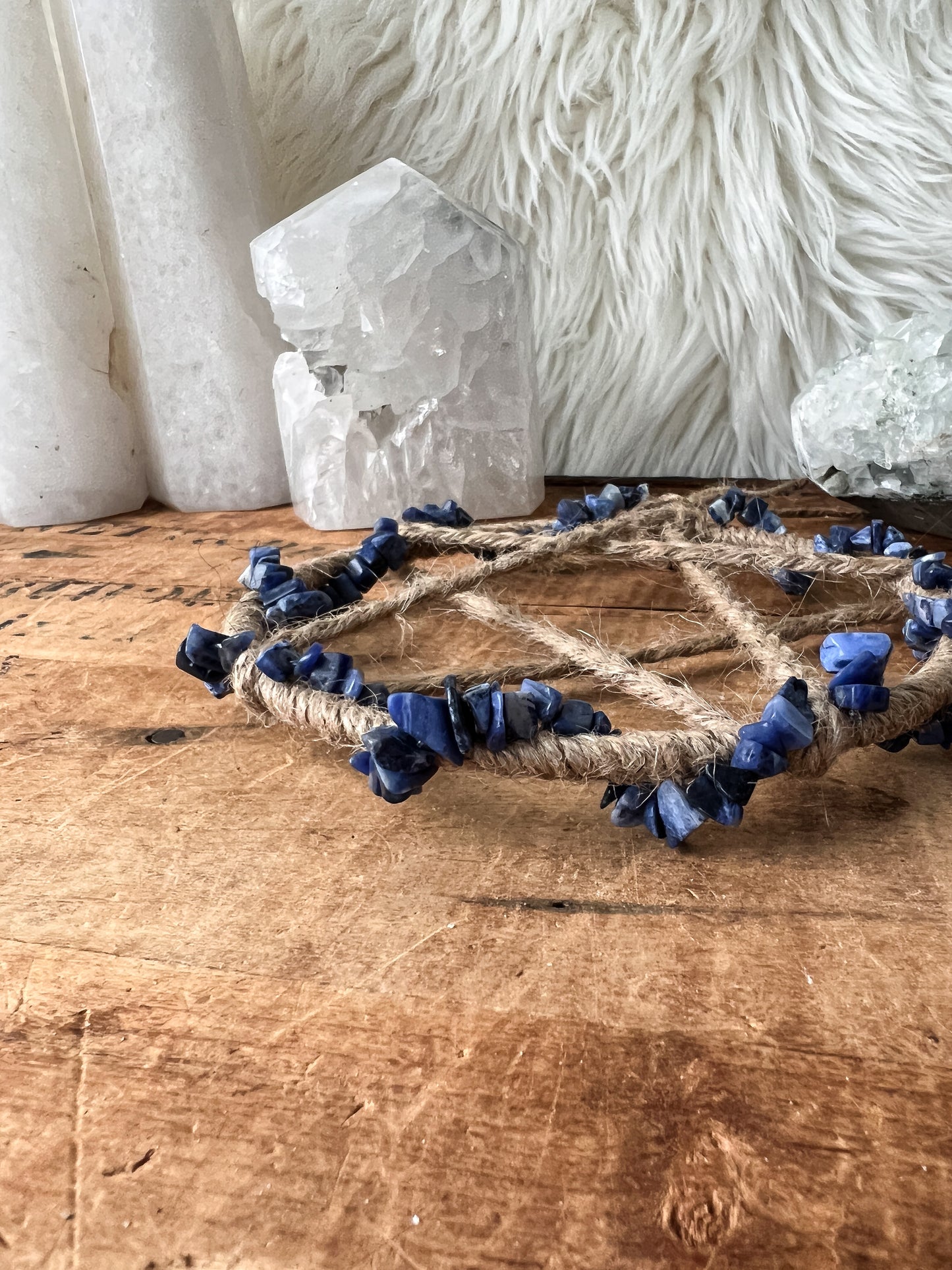 Sodalite Crystal Pentacle Wall Hanging