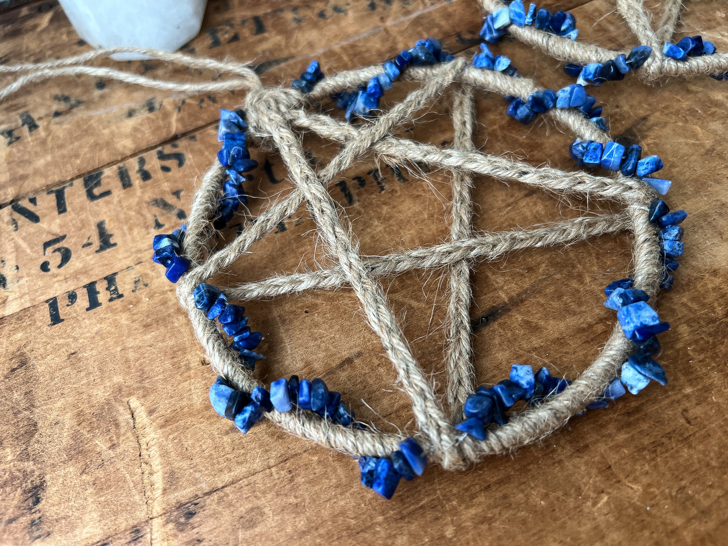 Sodalite Crystal Pentacle Wall Hanging