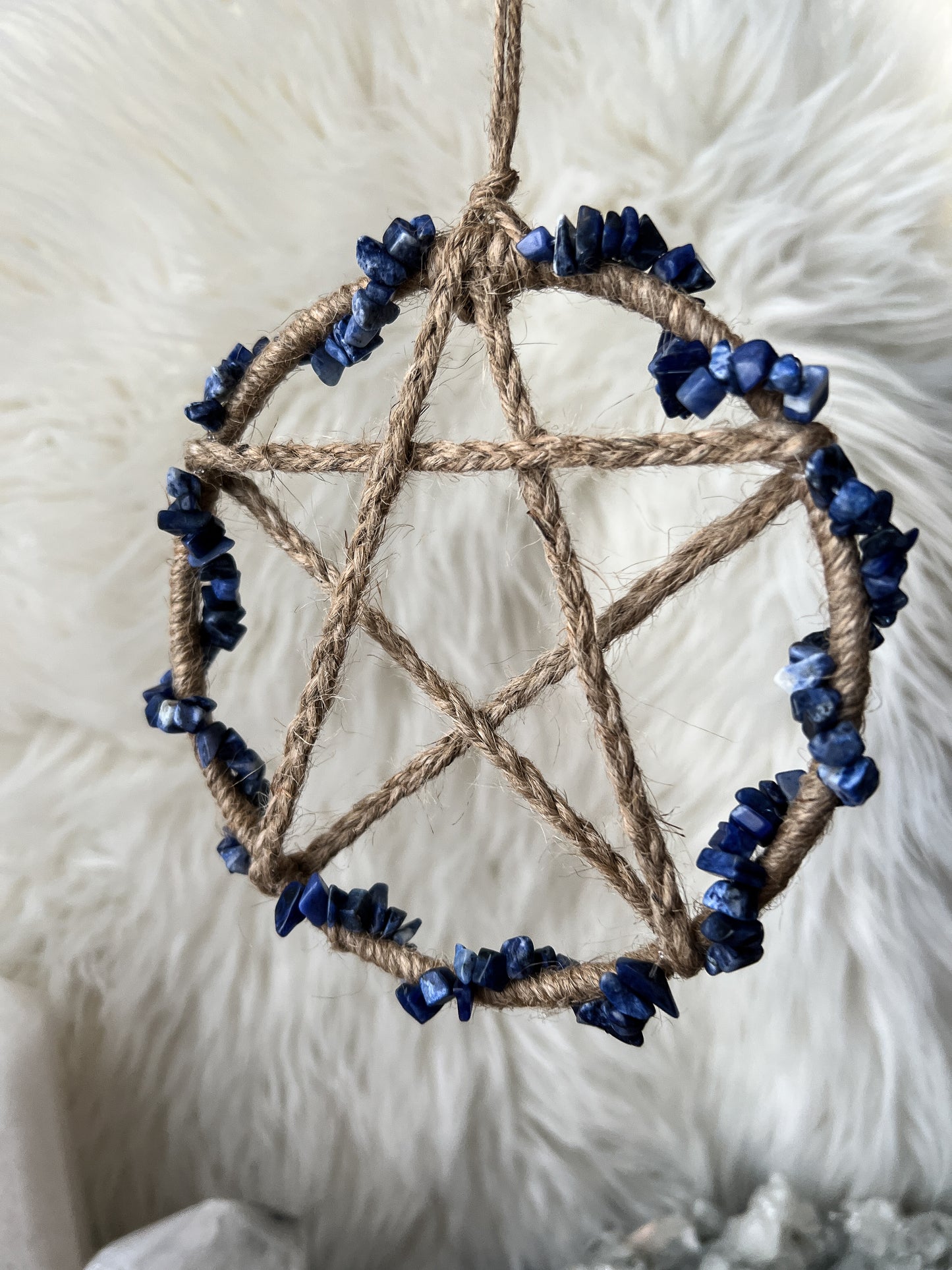 Sodalite Crystal Pentacle Wall Hanging