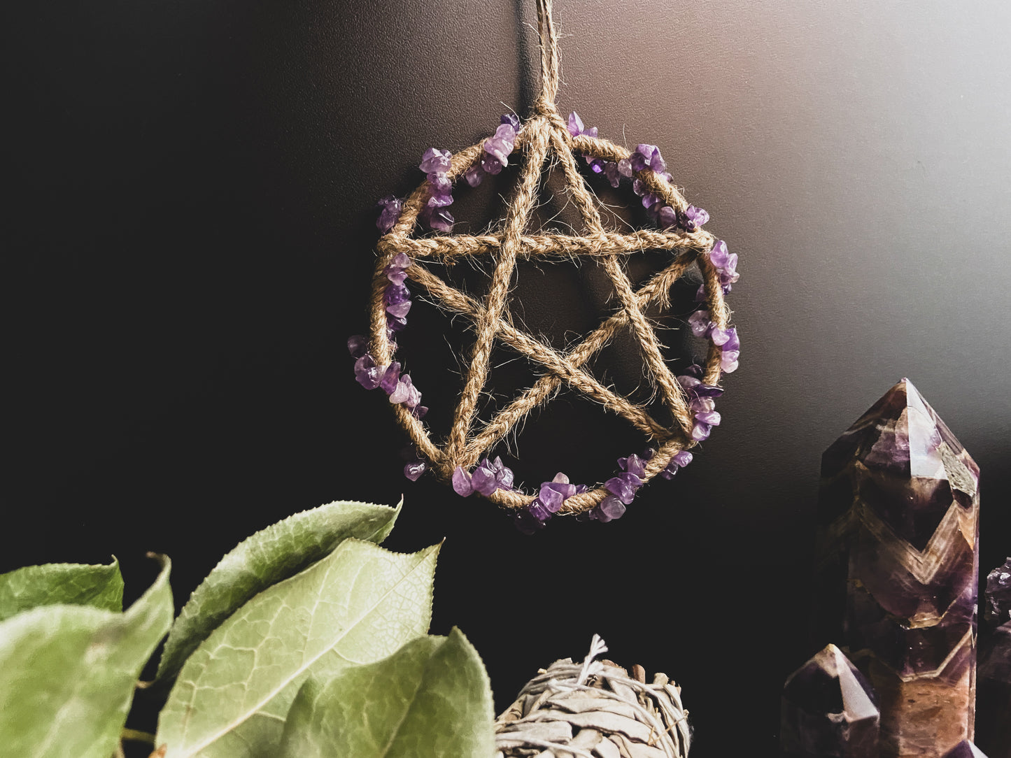 Amethyst Pentacle Wall Hanging