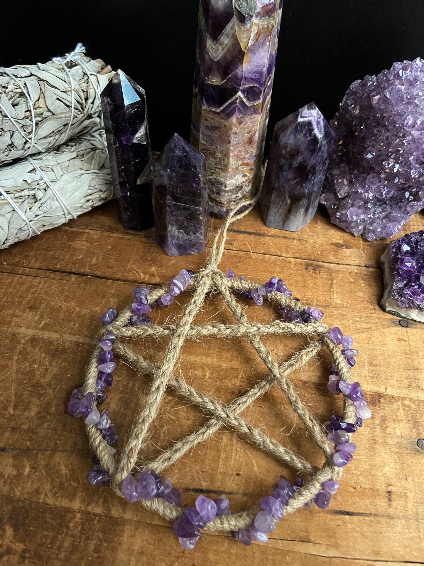 Amethyst Pentacle Wall Hanging