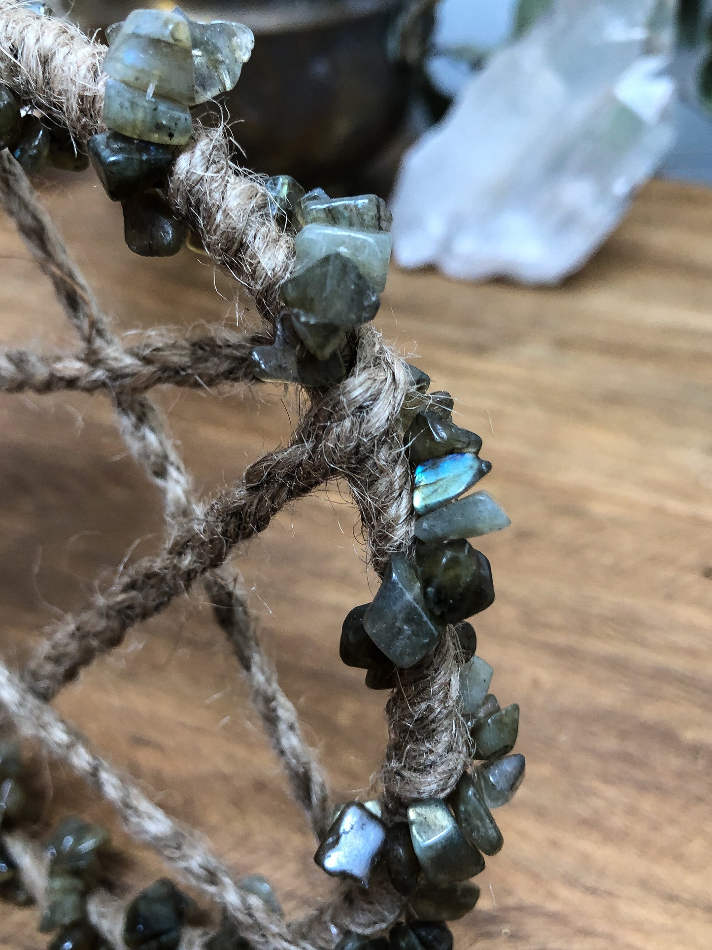 Labradorite Pentacle Wall Hanging