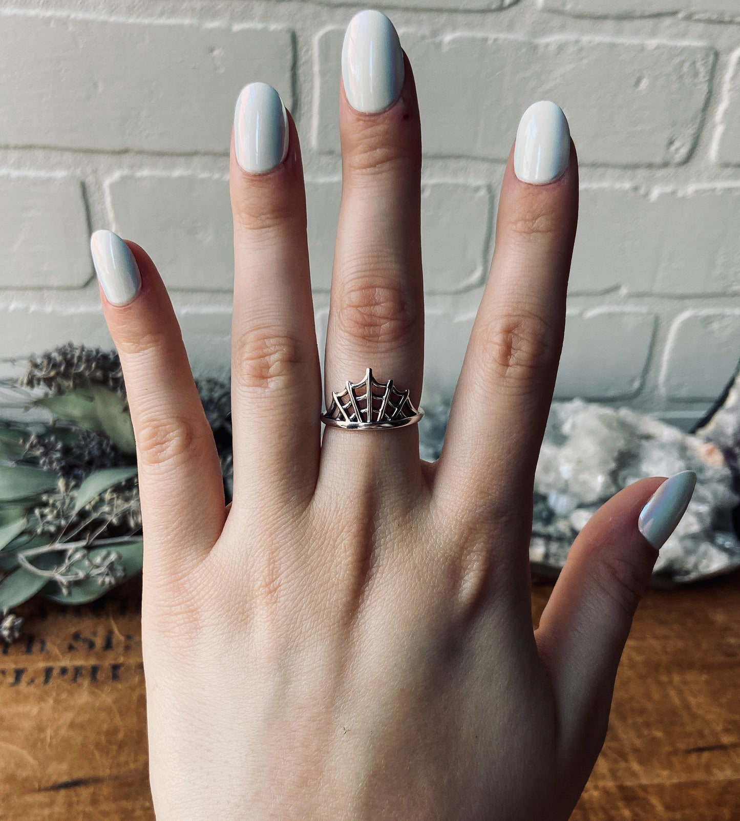 Sterling Silver Spider Web Ring