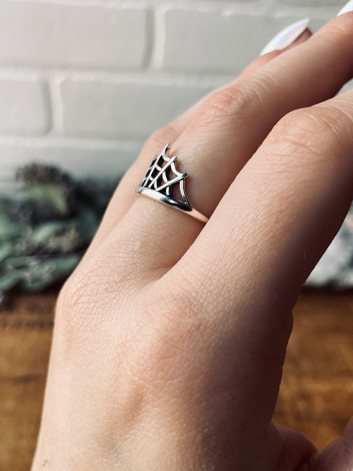 Sterling Silver Spider Web Ring