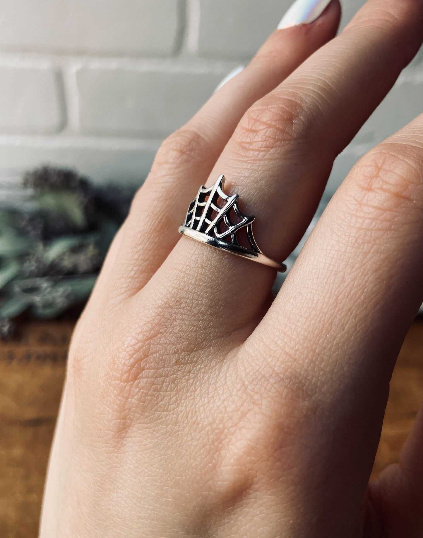 Sterling Silver Spider Web Ring