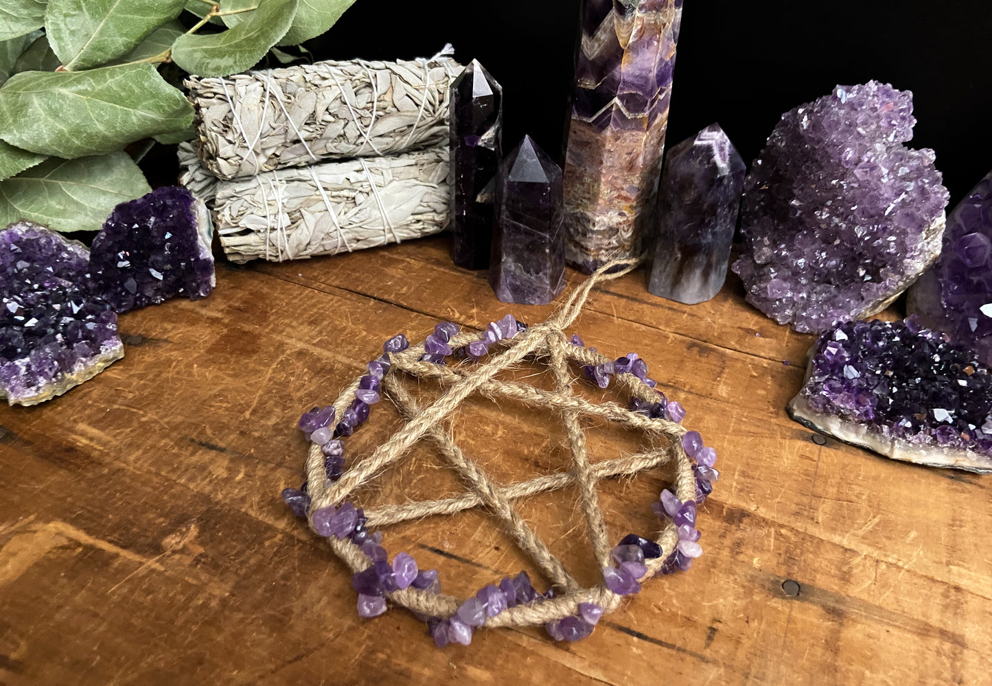 Amethyst Pentacle Wall Hanging